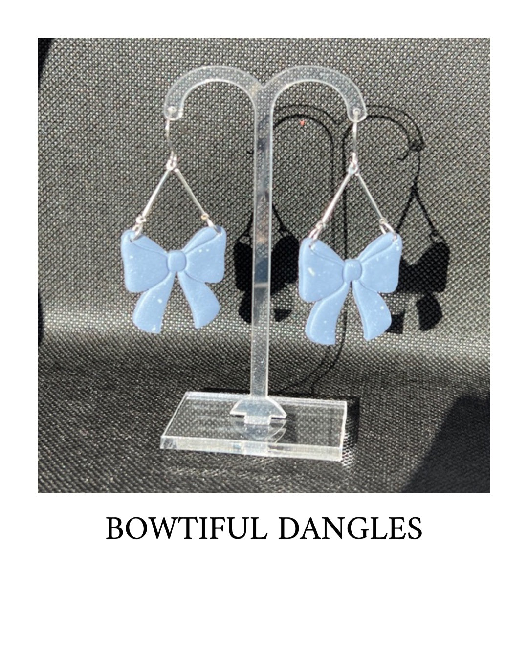 BOWTIFUL Dangles - Blue with White Specs